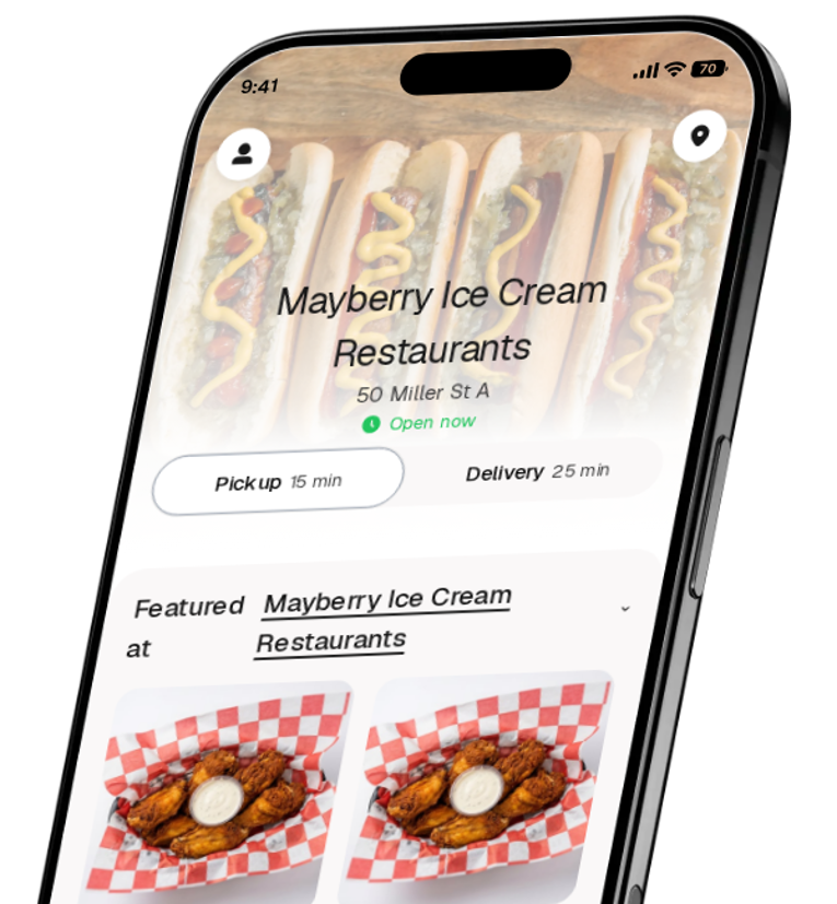 Mayberry Ice Cream Restaurants app preview